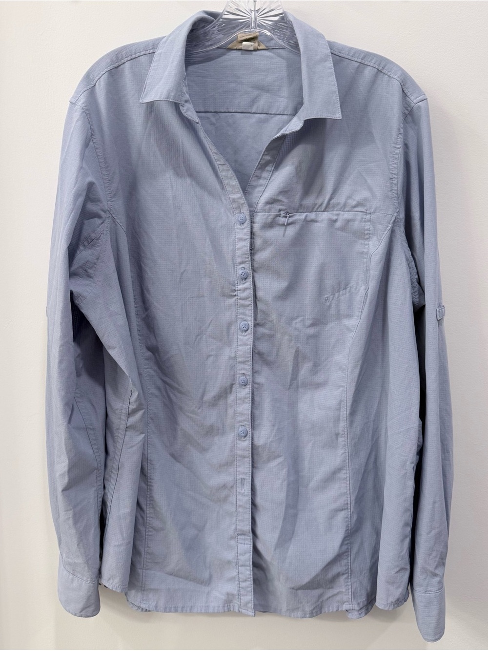 Duluth Trading Co Shirt Womens 2XL Fishing Hiking Boat Blue Ventilated Outdoor